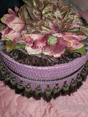 Gorgeous Hand Crafted Shabby Victorian Floral Hatbox OOAK
